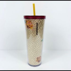 New Starbucks Gold Leaf Roses Venti Tumbler 2020